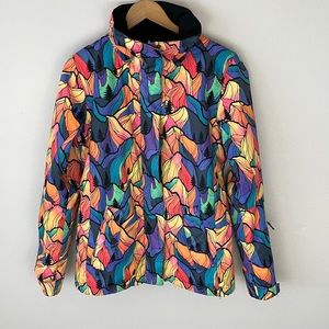 Roxy Winter Snowboarding Mountain Art Jacket